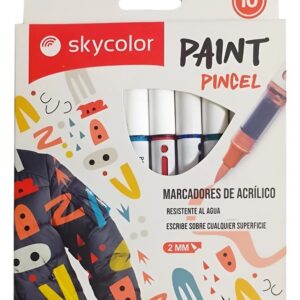 MARCADORES SKYCOLOR ACRILICOS PAINT MIX X10U PUNTA PINCEL (JJ205623P-10)