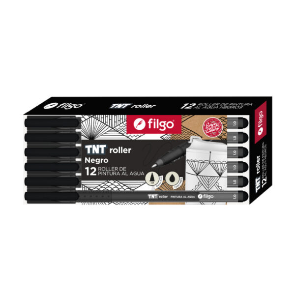 ROLLER FILGO TNT PINTURA AL AGUA NEGRO X12U C/U (TNTRLR-C12-001)