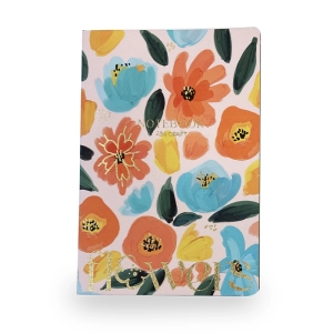 CUADERNO IBI CRAFT FLOWERS 14,2X21 80HJ RAYADO (115150)