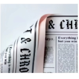 PAPEL COREANO IBI CRAFT 57X57 CM ROSA/BLANCO + TEXTO NEGRO X20U C/U (647024)