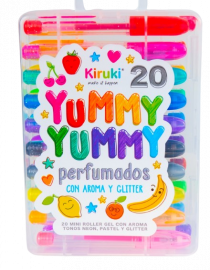 MINI BOLIGRAFOS KIRUKI PERFUMADOS GLITTER/NEON X20U (140007)