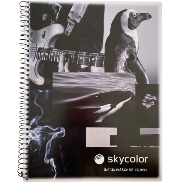 CUADERNO SKYCOLOR BLACK & WHITE UNIVERSITARIO 22X29 57GRS X80H RAYADO.