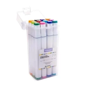 MARCADORES MULTIPAPER DOBLE PUNTA VALIJA X 12