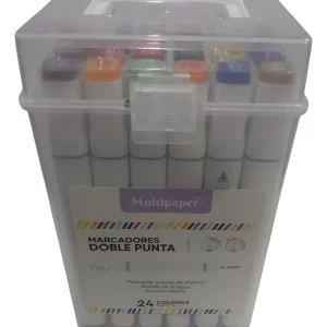 MARCADORES MULTIPAPER DOBLE PUNTA VALIJA X 24