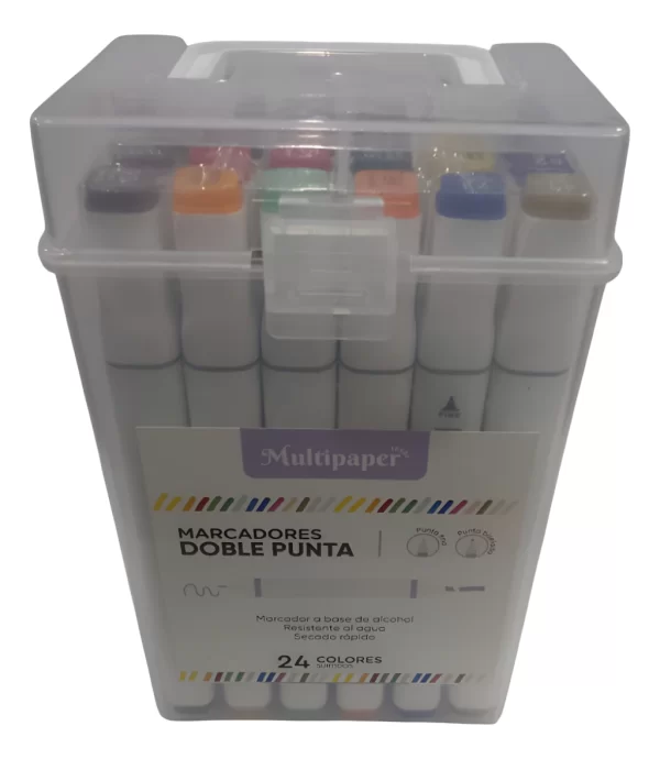 MARCADORES MULTIPAPER DOBLE PUNTA VALIJA X 24