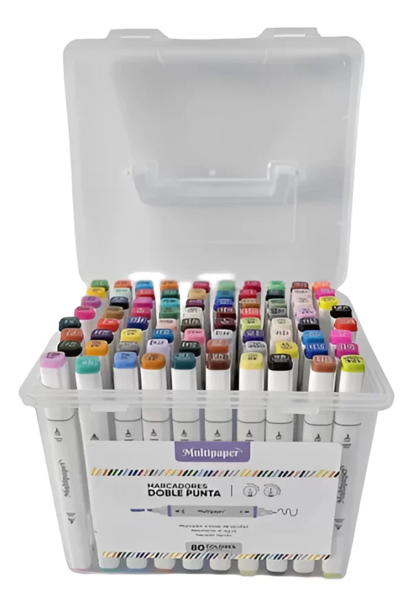 MARCADORES MULTIPAPER DOBLE PUNTA VALIJA X 80