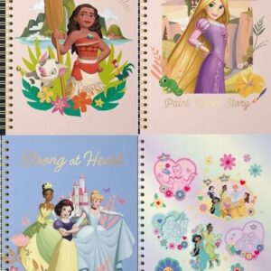 CUADERNO EZCO PRINCESAS 16X21 CM T/DURA C/ESPIRAL 80 HOJAS 80GRS RAYADO.