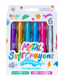 CRAYONES KIRUKI SOFT ACUARELABLES METALIZADOS X6U (800010)