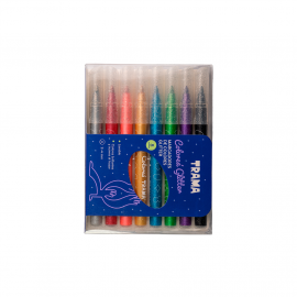 MARCADOR TRAMA GLITTER BLISTER X 8 COLORES