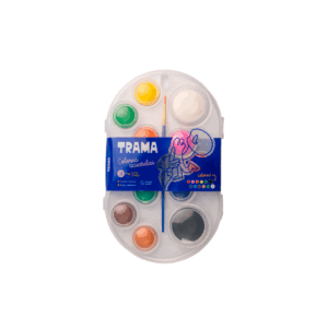 ACUARELA TRAMA X 12 COLORES 10 + 2 JUMBO + PINCEL