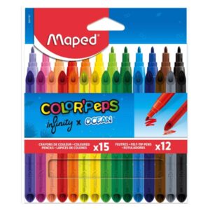 LAPICES DE COLOR MAPED INFINITY X15U + 12 MARCADORES OCEAN X12U (984747)