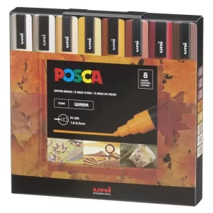 MARCADOR POSCA PC-5M WARM PUNTA GRUESA ESTUCHE X8U.
