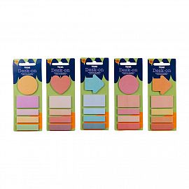 NOTAS ADHESIVAS TRAMA DESK ON 1 + 4 BANDERITAS X 20 HJS. MODELOS SURTIDOS