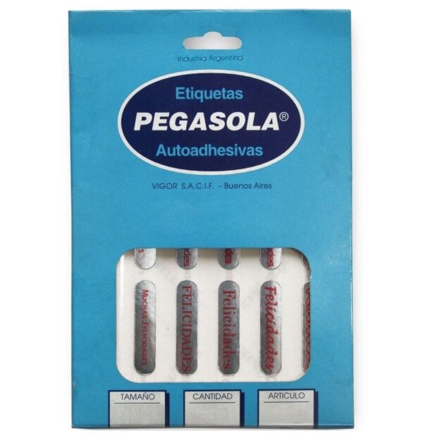 ETIQUETA PEGASOLA FELICIDADES X360