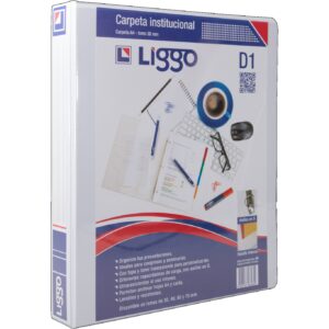 CARPETA LIGGOTRADE INSTITUCIONAL BLANCA A4 2 ANILLOS LOMO 95 (270-0530)