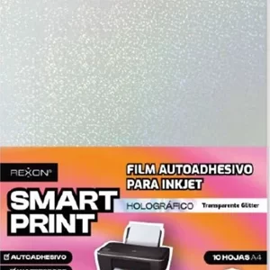 FILM INK JET REXON SMART PRINT AUTOADHESIVO TRANSPARENTE HOLOGRAFICO GLITTER X10U (16539)