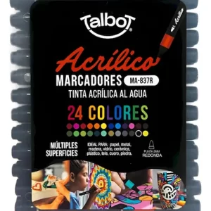MARCADORES TALBOT ACRILICOS PUNTA REDONDA 2MM X24U (7540)