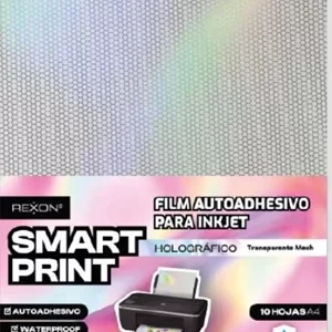 FILM INK JET REXON SMART PRINT AUTOADHESIVO TRANSPARENTE HOLOGRAFICO MESH X10U (16540)