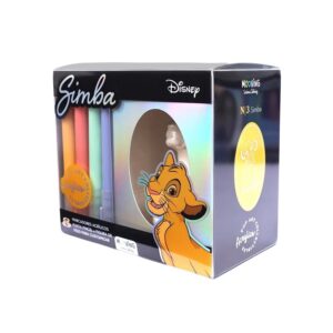 FIGURA DE YESO SIMBA MOOVING PARA COLOREAR + 8 MARCADORES DE ACRILICO PUNTA PINCEL (3112106)