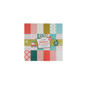 PAPEL P/SCRAP IBI CRAFT SUEÑOS DE NAVIDAD A4 180GR 40HJS (600824)