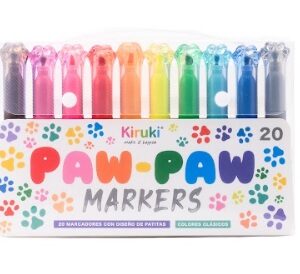 MARCADORES KIRUKI PAW-PAW DE HUELLITAS SURTIDOS X20U (180015)