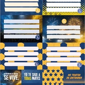 ETIQUETAS REYSA ESCOLARES FUTBOL AZUL.