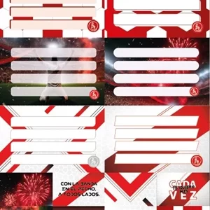 ETIQUETAS REYSA ESCOLARES FUTBOL ROJO.