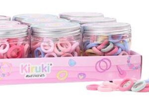 COLITAS PARA EL CABELLO KIRUKI EN FRASCO SURTIDO FLUO/PASTEL X100U (200021)