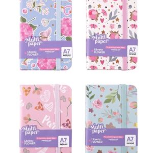 LIBRETA MULTIPAPER T/DURA A7 96H 80GR FLOWERS RAYADO (26-22)
