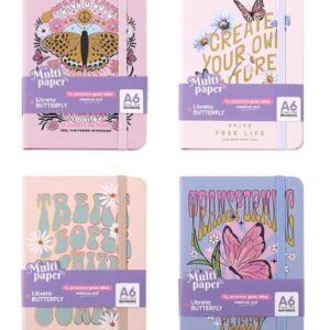LIBRETA MULTIPAPER T/DURA A6 96H 80GR BUTTERFLY RAYADO (26-24)
