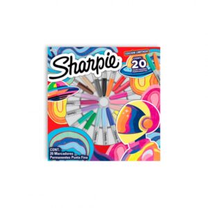 MARCADOR SHARPIE PERMANENTE FINO MINI RULETA X20 COLORES (2226293)