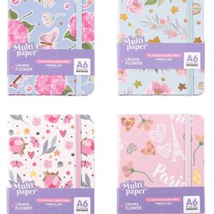 LIBRETA MULTIPAPER T/DURA A6 96H 80GR FLOWERS RAYADO (26-21)