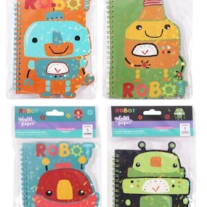 LIBRETA CON ESPIRAL MULTIPAPER ROBOT 10.5X14.5 CM 60HJS (26-61)