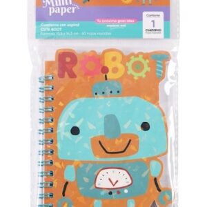 LIBRETA CON ESPIRAL MULTIPAPER ROBOT 13X18 CM 60HJS (26-60)