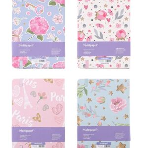 LIBRETA MULTIPAPER T/DURA A5 96H 80GR FLOWERS RAYADO (26-20)