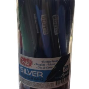 BOLIGRAFO TRABI SILVER PEN TINTA AZUL X30U (5593)
