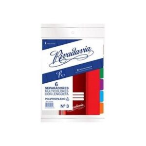 SEPARADOR RIVADAVIA PP MULTICOLORES Nª3 X6H (521306)