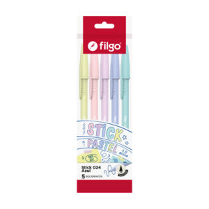 BOLIGRAFO STICK CLASICO 024 1.0 PASTEL FLOW PACK X5U (SKC10-F5-003PAS)