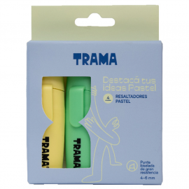 RESALTADOR TRAMA FINO PASTEL BLISTER X 4 U.