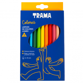 LAPICES DE COLORES TRAMA JUMBO X 12 LARGOS
