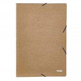 CARPETA TRAMA 3 SOLAPAS C/ELASTICO OFICIO MARRON PLASTIFICADA