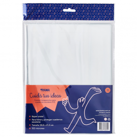 FUNDA TRAMA DE PVC SUPER CLEAR P/CUADERNO N º 3 X 10 UNIDADES
