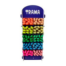 EXHIBIDOR TRAMA DE MOSTRADOR PLASTICO VERTICAL P/RESALTADORES