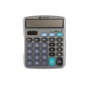 CALCULADORA SKYCOLOR P/ESCRITORIO CT-956 12 DIGITOS SILVER