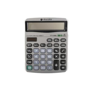 CALCULADORA SKYCOLOR P/ESCRITORIO CT-1056 12 DIGITOS SILVER (CT-1056)