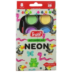 ACUARELAS TRABI MORANDI X 8 COLORES NEON  + PINCEL
