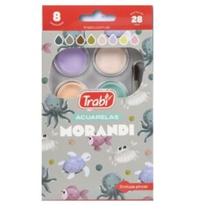 ACUARELAS TRABI MORANDI X 8 COLORES PASTEL  + PINCEL