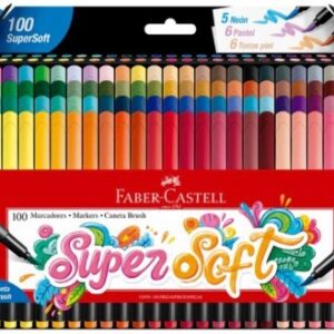 MARCADORES FABER CASTELL SUPERFOFT PUNTA PINCEL X100U (556000)