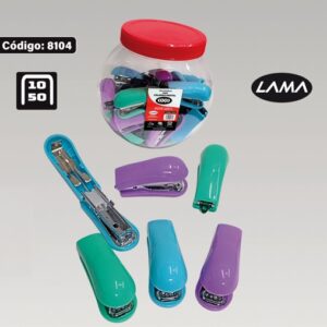 MINI ABROCHADORA LAMA OXO POTE SURTIDO X24U C/U (8104)