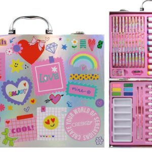 SET DE ARTE CRESKO 53 PCS CON TEMPERAS VALIJA (CK841)